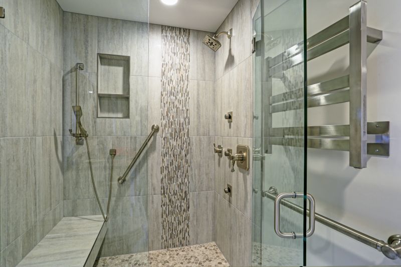 Open Shower with Rainfall Showerhead